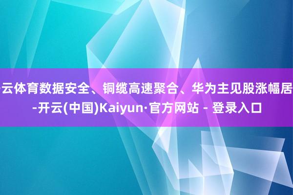 开云体育数据安全、铜缆高速聚合、华为主见股涨幅居前-开云(中国)Kaiyun·官方网站 - 登录入口