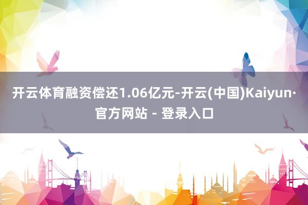 开云体育融资偿还1.06亿元-开云(中国)Kaiyun·官方网站 - 登录入口
