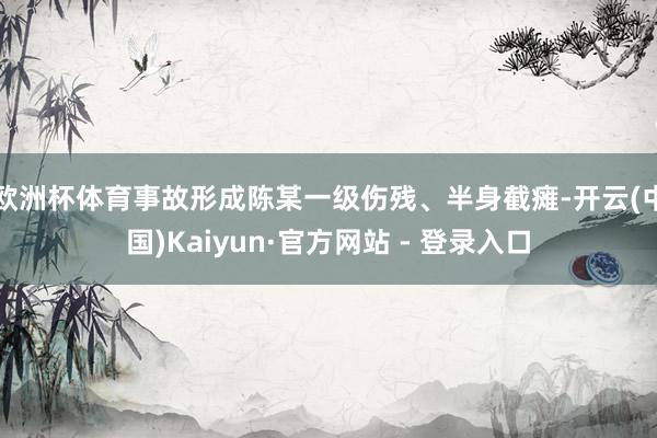 欧洲杯体育事故形成陈某一级伤残、半身截瘫-开云(中国)Kaiyun·官方网站 - 登录入口