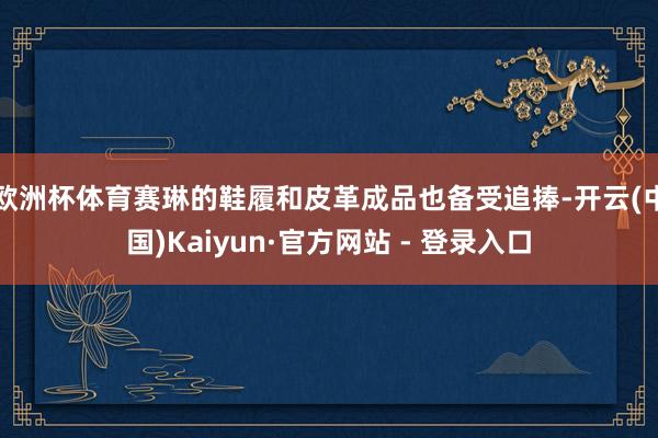 欧洲杯体育赛琳的鞋履和皮革成品也备受追捧-开云(中国)Kaiyun·官方网站 - 登录入口