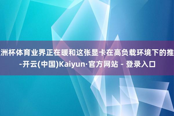 欧洲杯体育业界正在暖和这张显卡在高负载环境下的推崇-开云(中国)Kaiyun·官方网站 - 登录入口