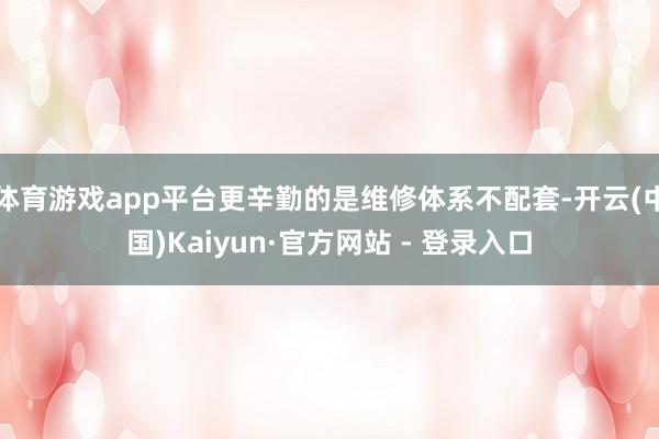 体育游戏app平台更辛勤的是维修体系不配套-开云(中国)Kaiyun·官方网站 - 登录入口