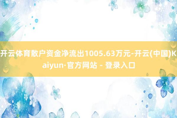 开云体育散户资金净流出1005.63万元-开云(中国)Kaiyun·官方网站 - 登录入口