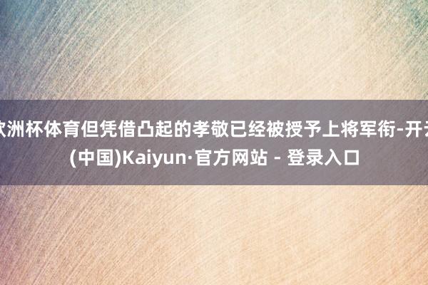 欧洲杯体育但凭借凸起的孝敬已经被授予上将军衔-开云(中国)Kaiyun·官方网站 - 登录入口