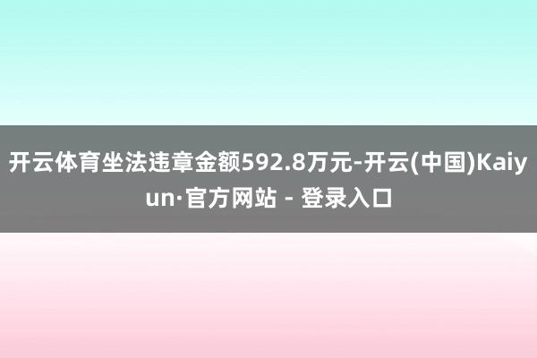 开云体育坐法违章金额592.8万元-开云(中国)Kaiyun·官方网站 - 登录入口