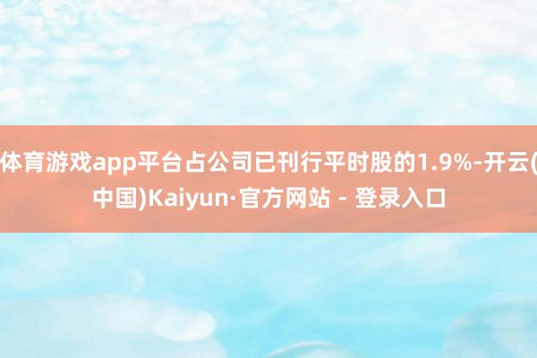 体育游戏app平台占公司已刊行平时股的1.9%-开云(中国)Kaiyun·官方网站 - 登录入口