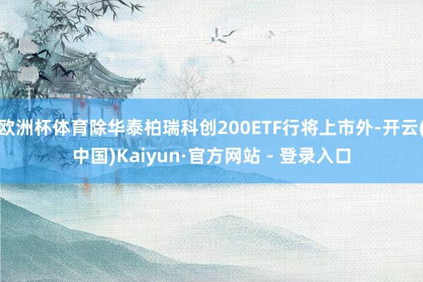 欧洲杯体育除华泰柏瑞科创200ETF行将上市外-开云(中国)Kaiyun·官方网站 - 登录入口