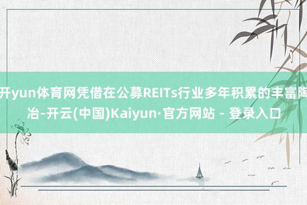 开yun体育网凭借在公募REITs行业多年积累的丰富陶冶-开云(中国)Kaiyun·官方网站 - 登录入口